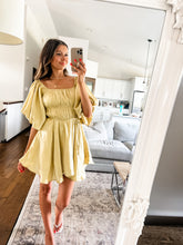 Load image into Gallery viewer, BUBBLE SLEEVE FLARED MINI DRESS