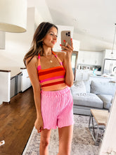 Load image into Gallery viewer, STRIPED HALTER CROP TOP