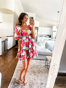 FLORAL BABYDOLL MINI DRESS