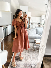 Load image into Gallery viewer, PUFF SLEEVE MIDI DRESS