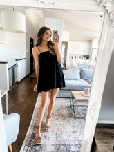 Load image into Gallery viewer, BLACK TIE-STRAP MINI DRESS