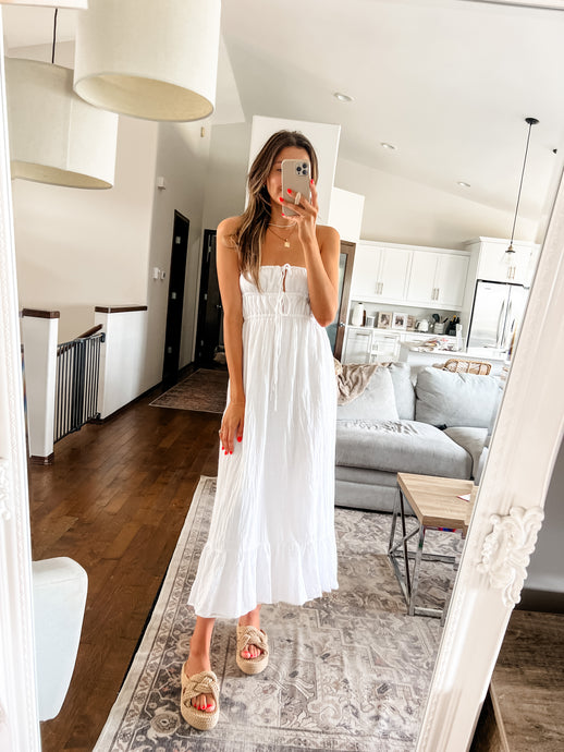 STRAPLESS OPEN BACK MAXI DRESS