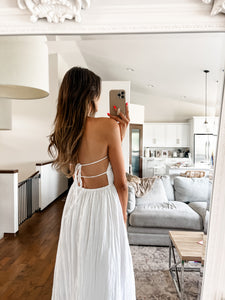 STRAPLESS OPEN BACK MAXI DRESS