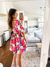 Load image into Gallery viewer, FLORAL BABYDOLL MINI DRESS