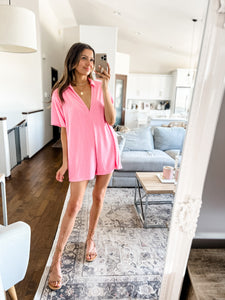 PINK TERRY CLOTH ROMPER