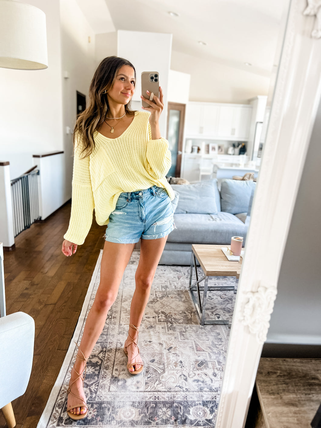 YELLOW KNIT OVERSIZED SWEATER