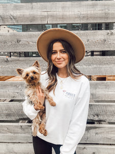 PARKER AND POPPY CREW NECK - WHITE