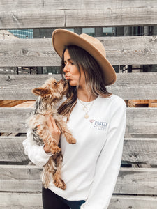 PARKER AND POPPY CREW NECK - WHITE