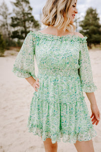 KINSLEY OFF SHOULDER FLORAL MINI DRESS - FINAL SALE