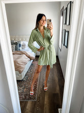 Load image into Gallery viewer, SAGE PLISSE MINI DRESS
