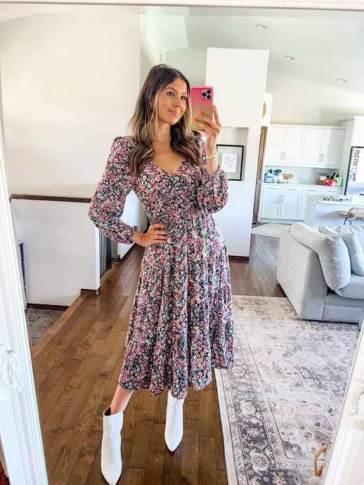 COVE FLORAL MIDI DRESS