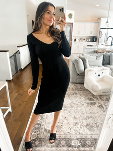 WREN RIBBED MIDI DRESS (2 COLOURS)