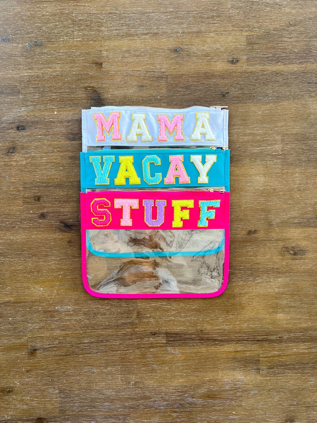 VARSITY LETTER CLEAR POUCHES