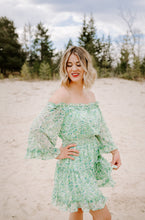 Load image into Gallery viewer, KINSLEY OFF SHOULDER FLORAL MINI DRESS - FINAL SALE